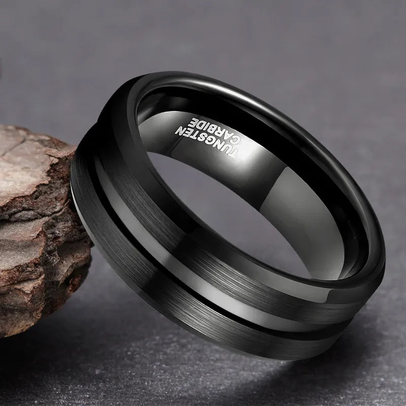 Onyx Shadow Tungsten Ring