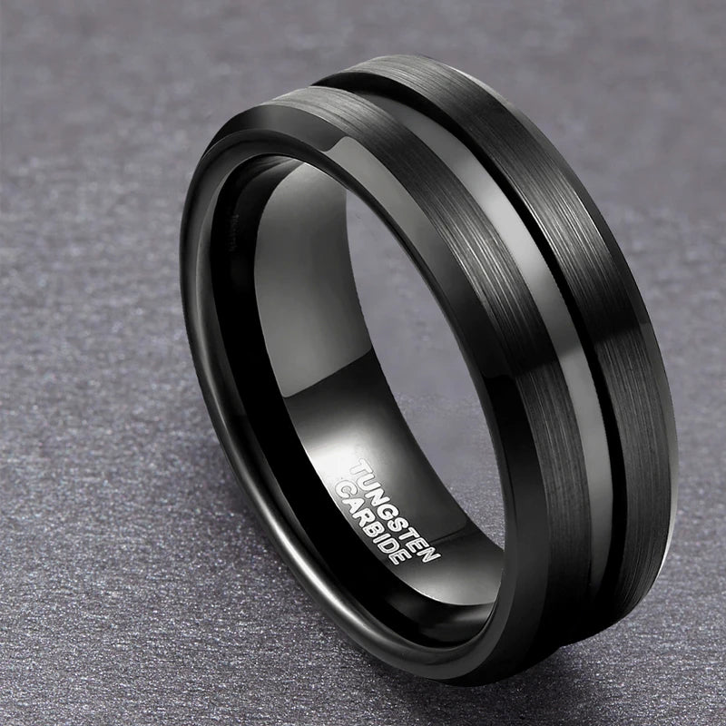 Onyx Shadow Tungsten Ring