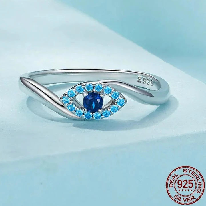Silver Evil Eye Ring