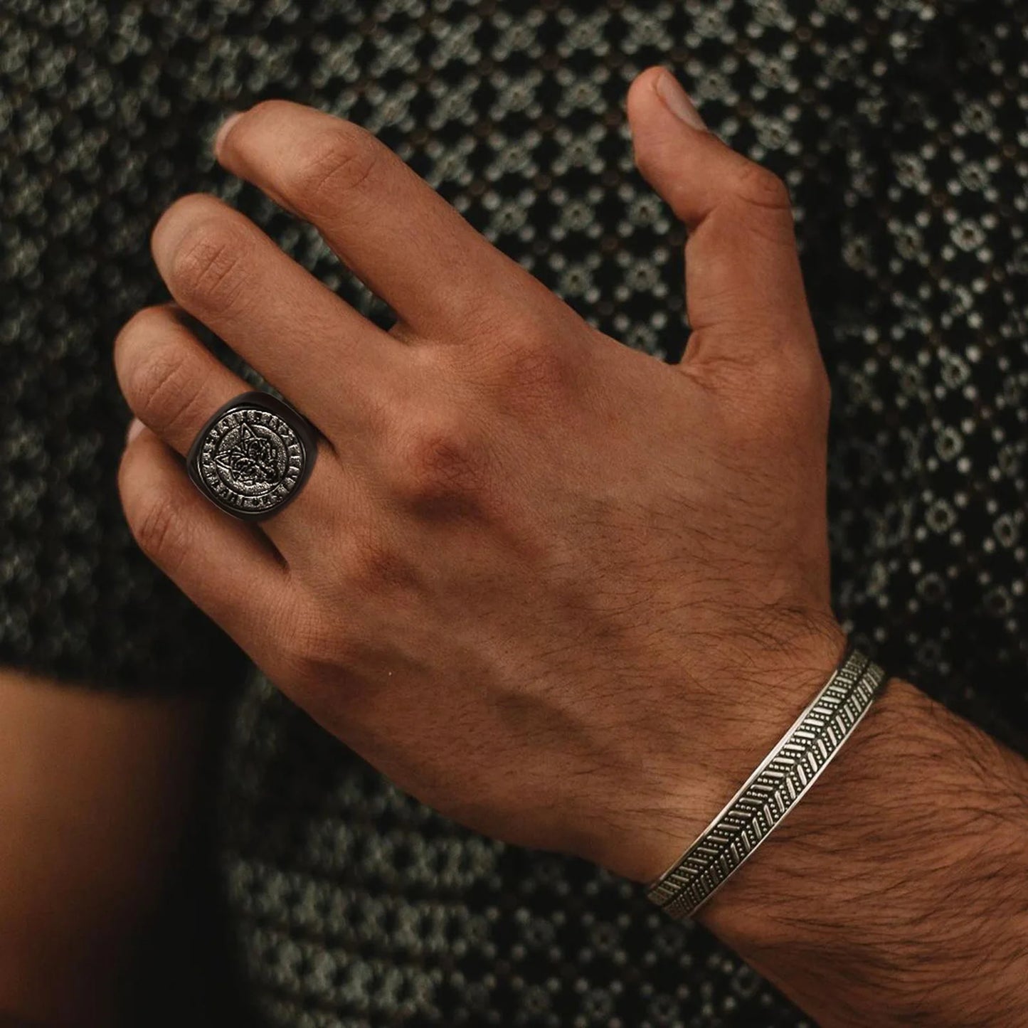 Norse Wolf Rune Men's Ring