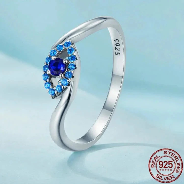 Silver Evil Eye Ring