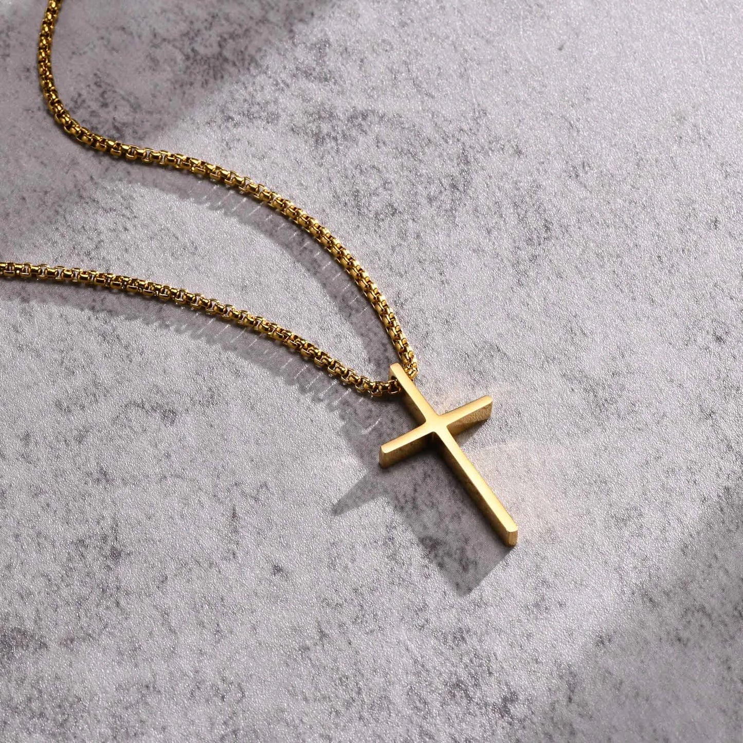 Double-Chains Cross Necklace