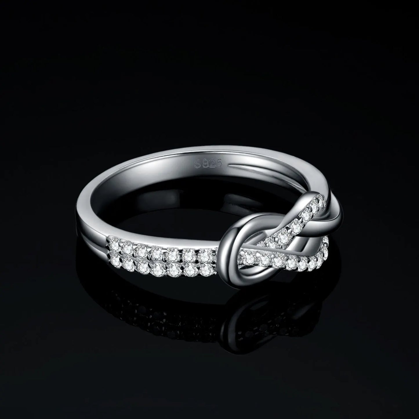 Pavé Infinity Knot Ring