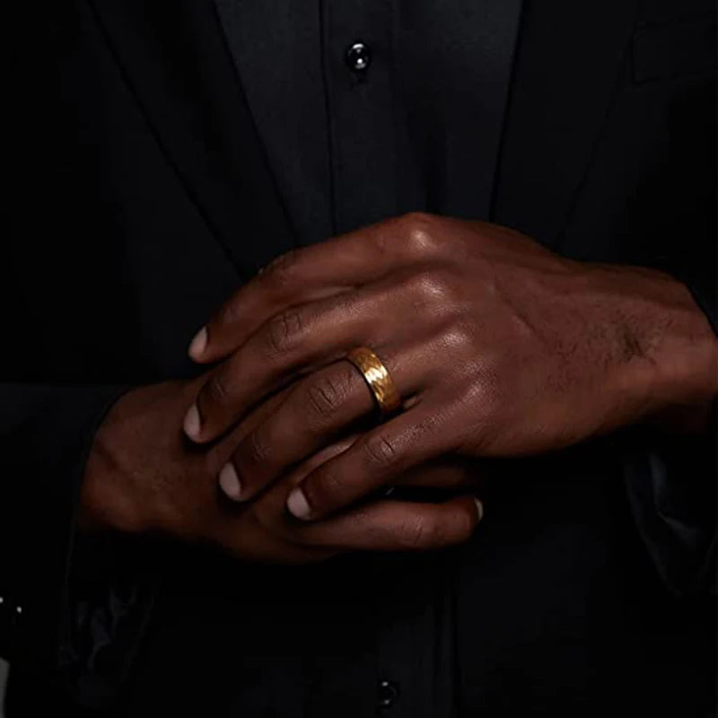 Gilded Horizon Tungsten Ring