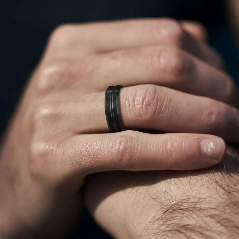 Onyx Shadow Tungsten Ring