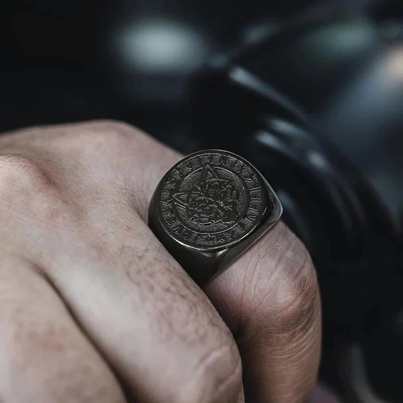 Norse Wolf Rune Men's Ring