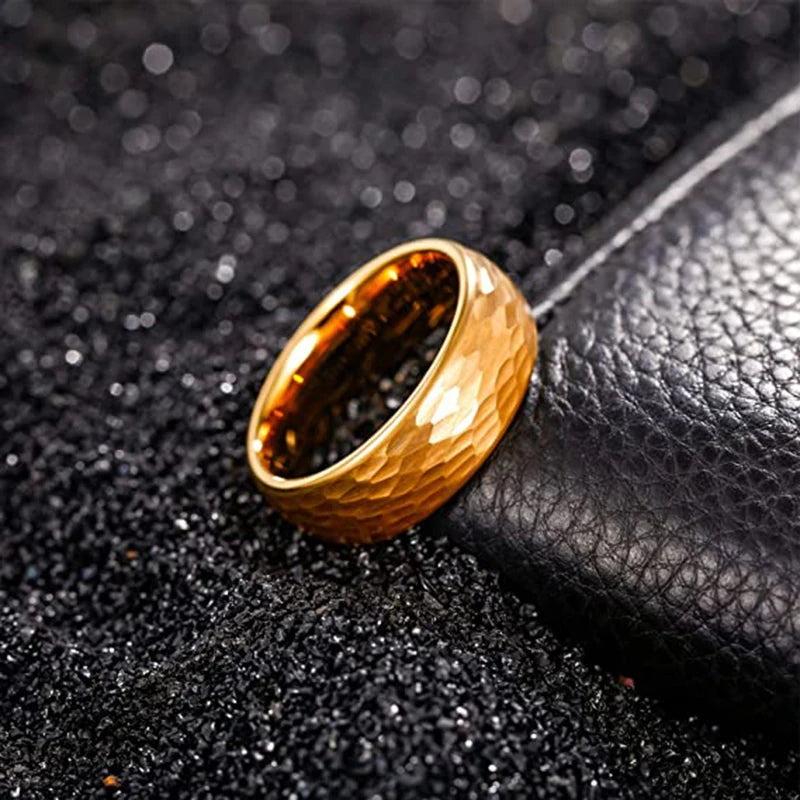 Gilded Horizon Tungsten Ring