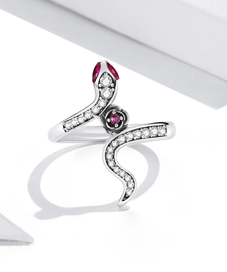 Diamond & Ruby Snake Ring