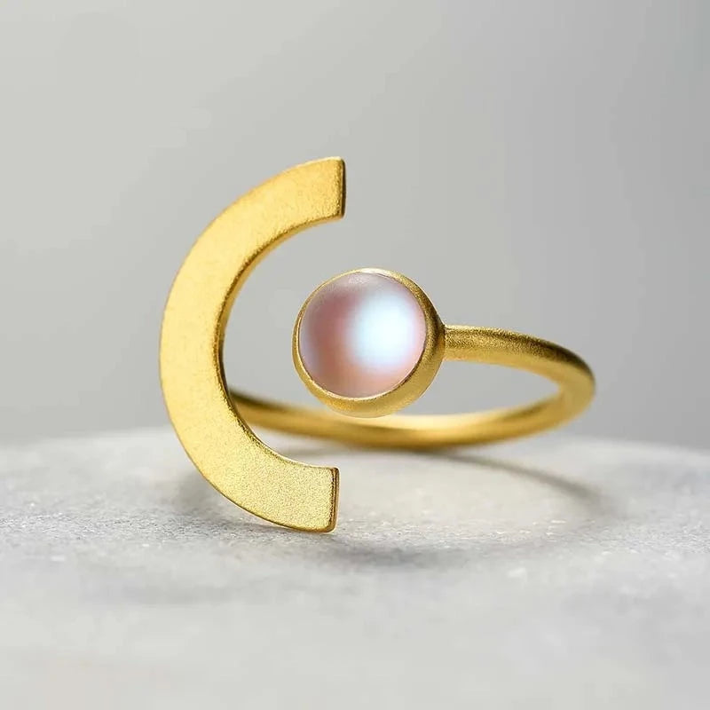 Moonstone Crescent Ring