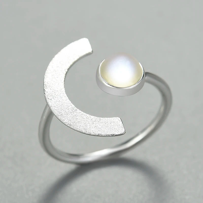 Moonstone Crescent Ring