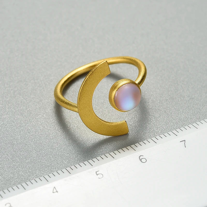 Moonstone Crescent Ring