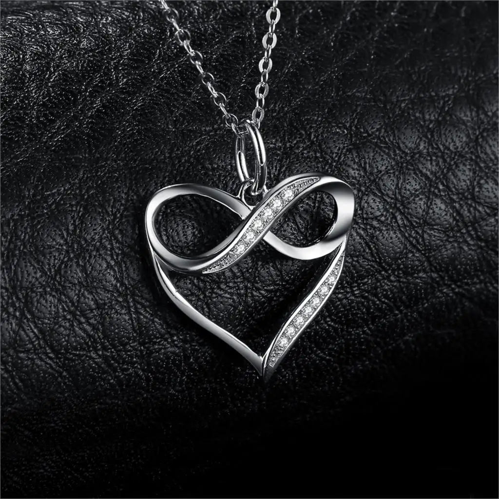 Infinity Wrapped Pave Heart Pendant