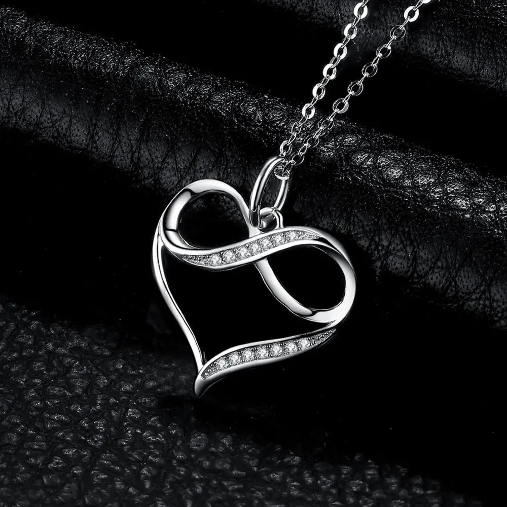 Infinity Wrapped Pave Heart Pendant