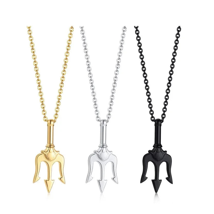 Poseidon's Trident Pendant Necklace