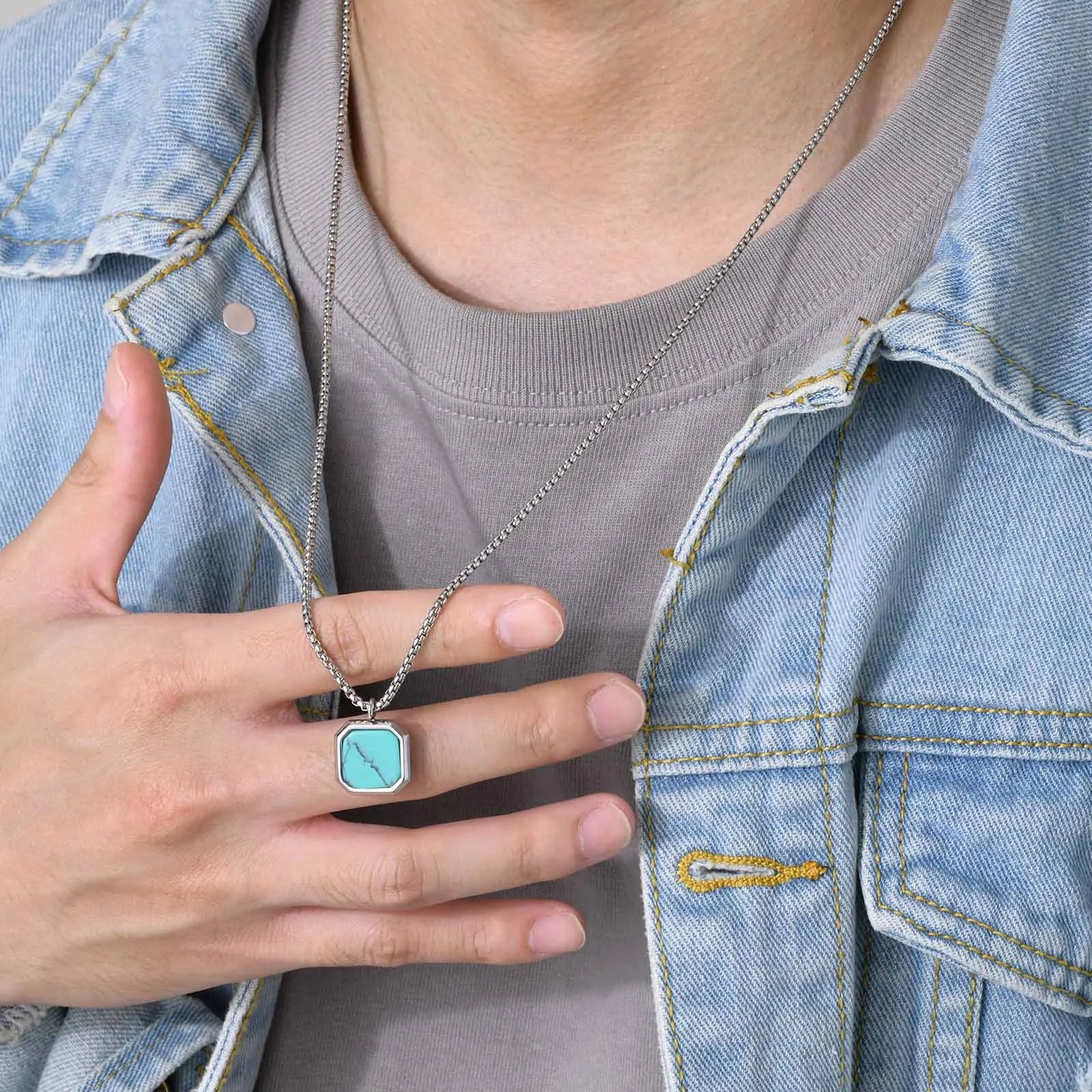 Square Stone Pendant