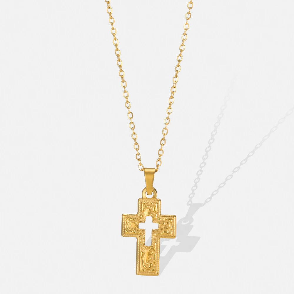 Traditionally Engraved Golden Cross