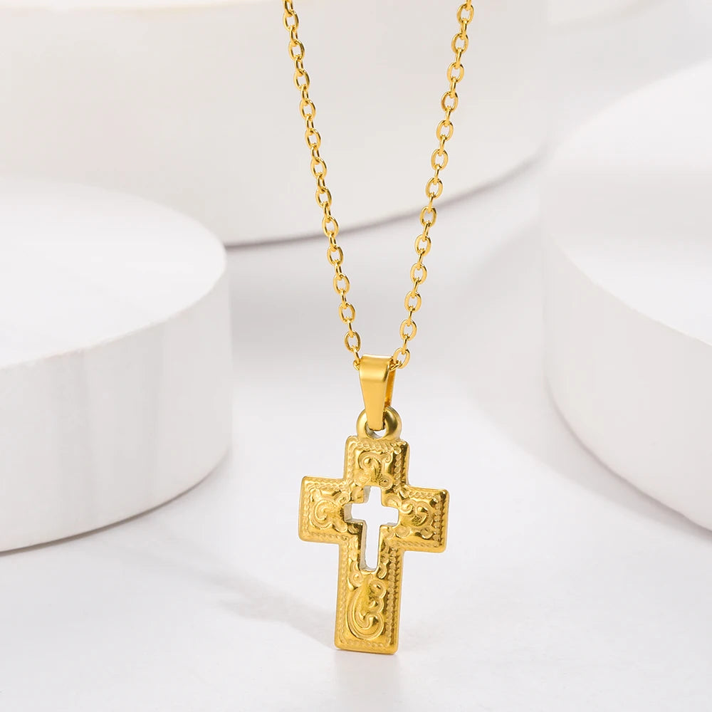 Traditionally Engraved Golden Cross