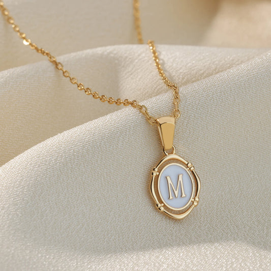 Personalized Initial Pendant with Enamel