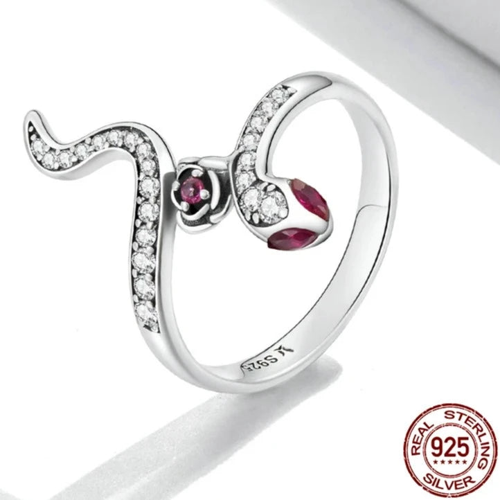 Diamond & Ruby Snake Ring