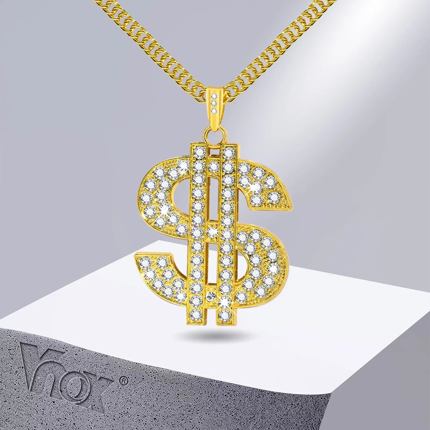 Iced Out Dollar Sign Pendant