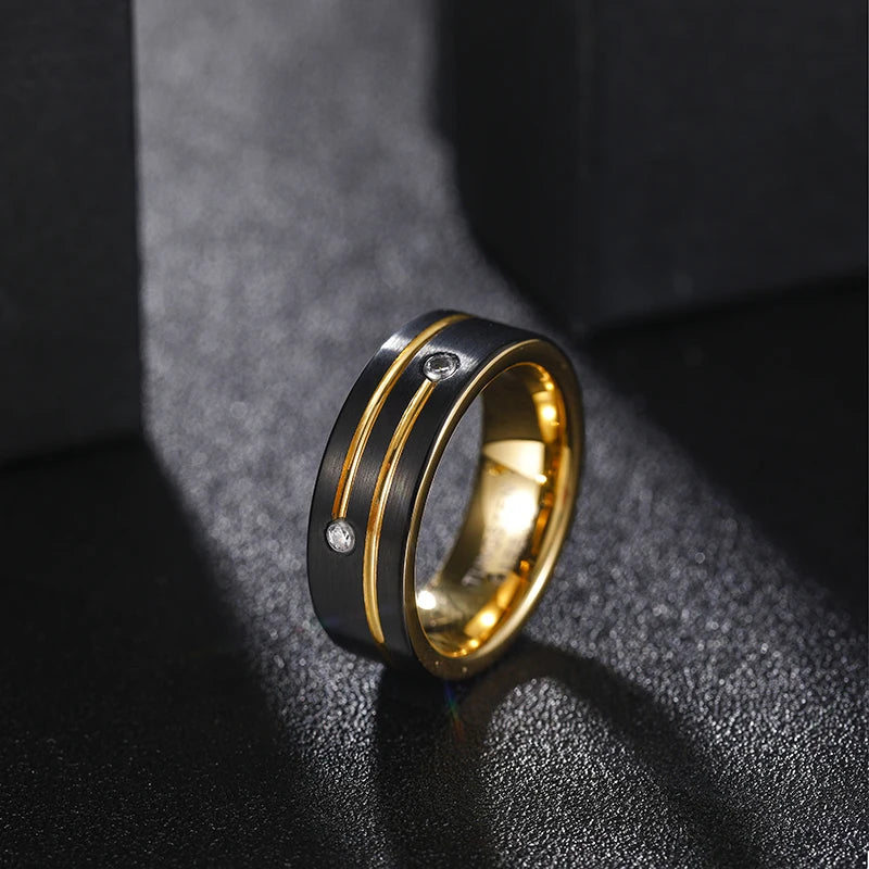 Diamond Essence Tungsten Ring