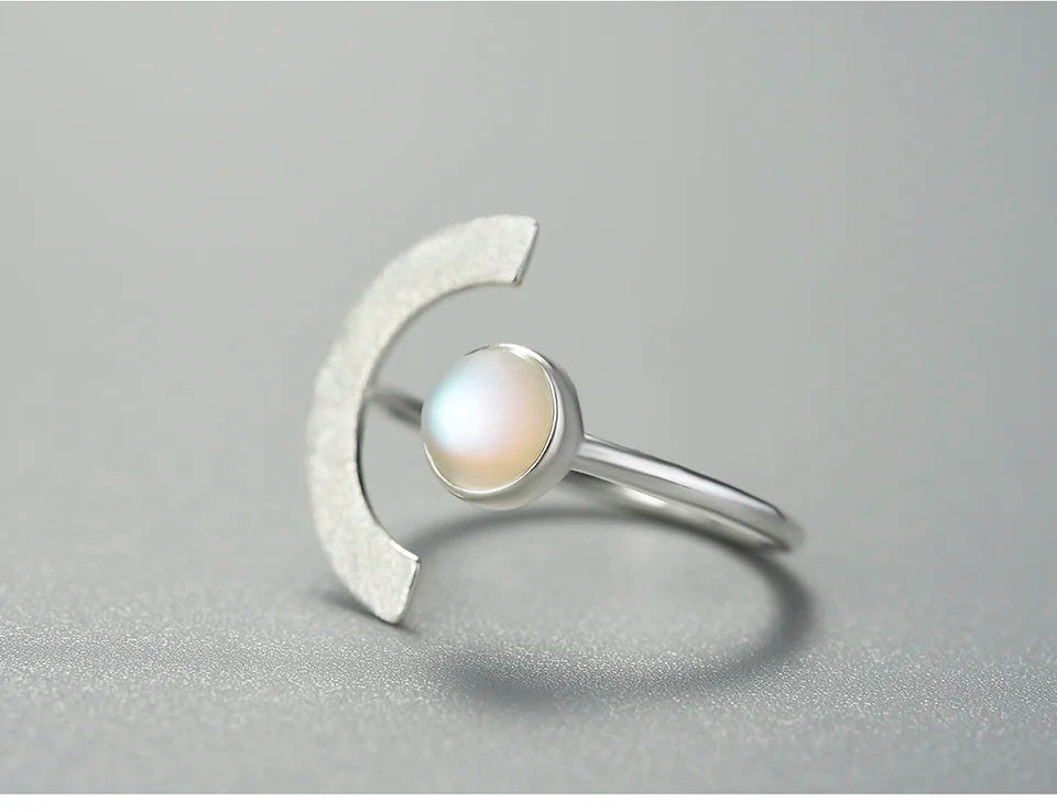 Moonstone Crescent Ring