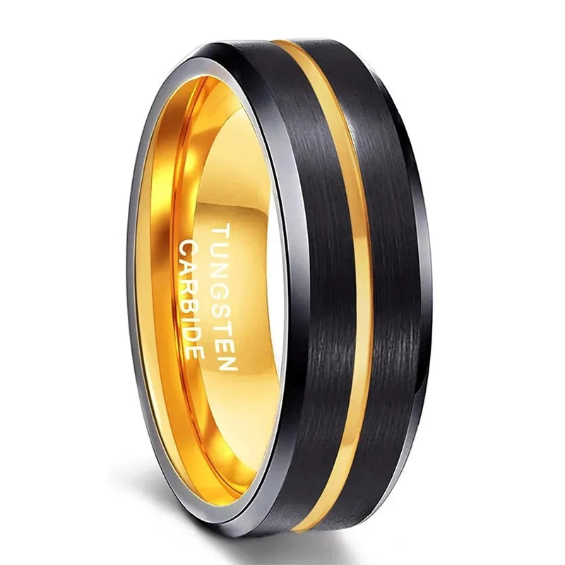 Midnight Gilded Tungsten Ring