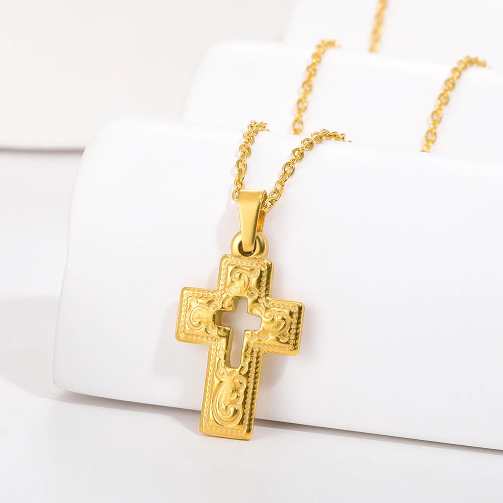 Traditionally Engraved Golden Cross