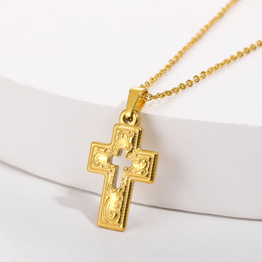 Traditionally Engraved Golden Cross