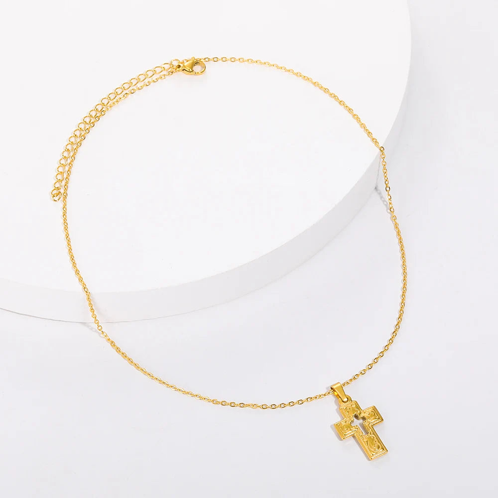 Traditionally Engraved Golden Cross