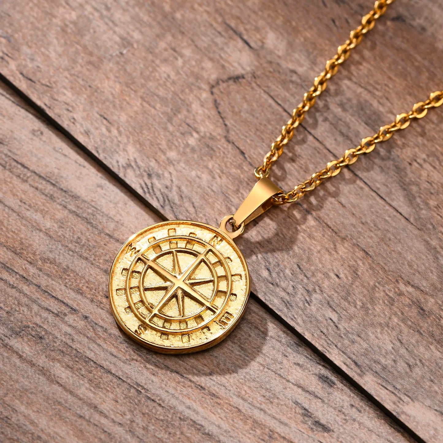 Gold Compass Pendant